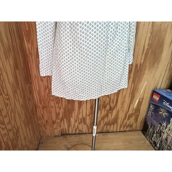 Free People Deep V-Neck Cream Mini Dress Sheer Ruffle Bust Clack Floral NWT M - Picture 2 of 12